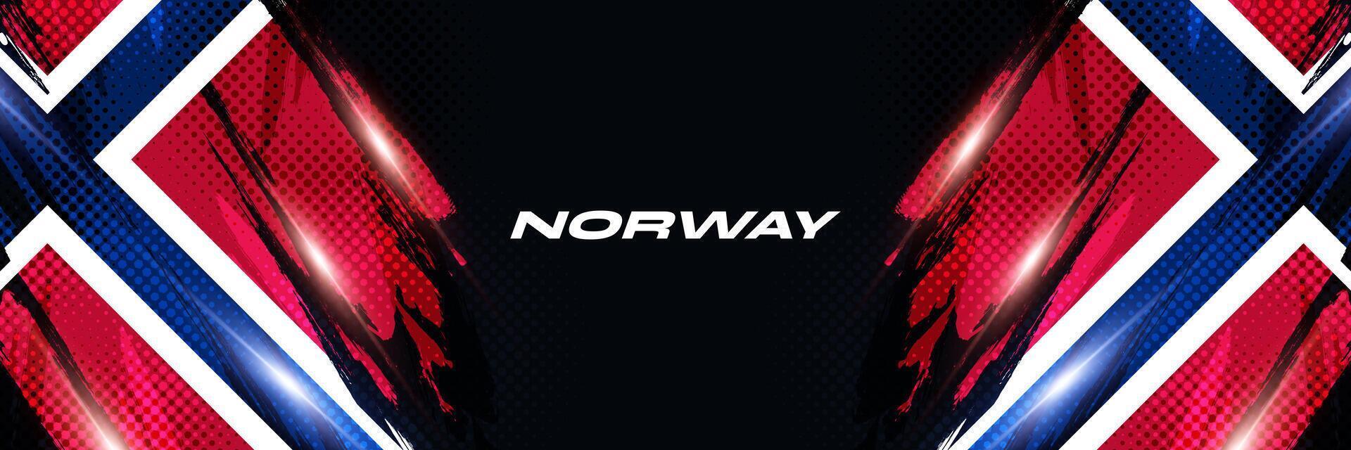 Norvège drapeau dans brosse peindre style avec demi-teinte et embrasé lumière effets. Norvège nationale drapeau Contexte avec grunge concept vecteur