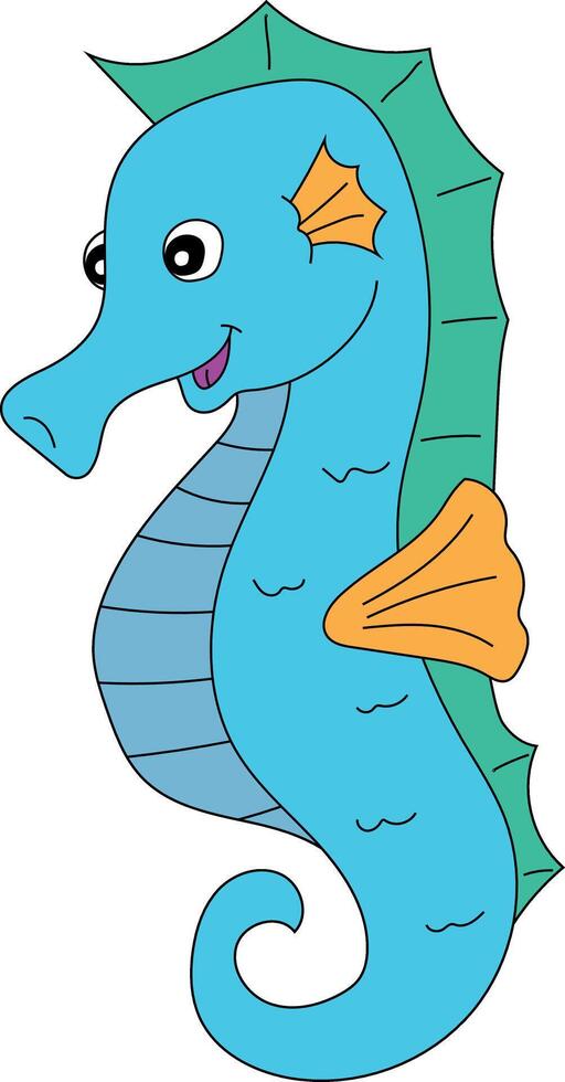 coloré hippocampe clipart pour les amoureux de océan créatures vecteur