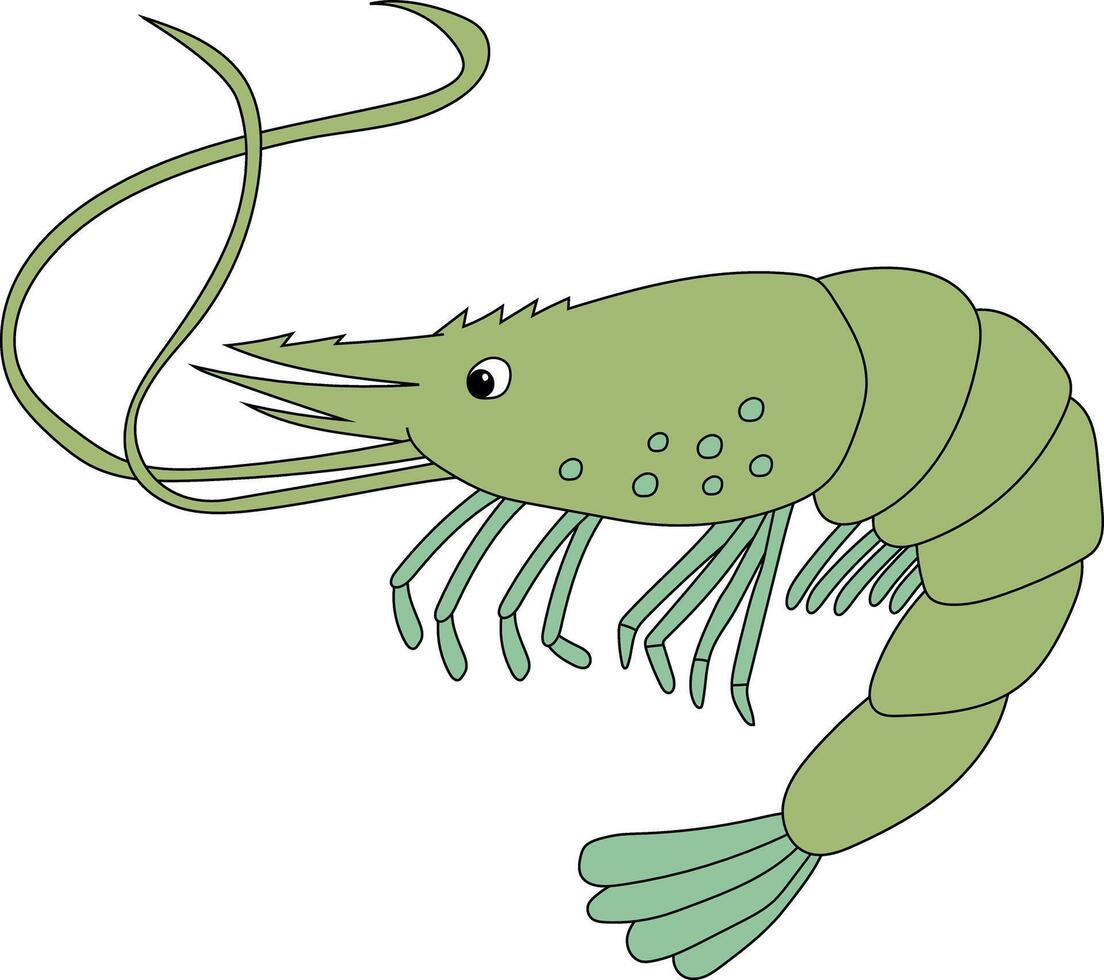 coloré crevette clipart pour les amoureux de mer la vie vecteur