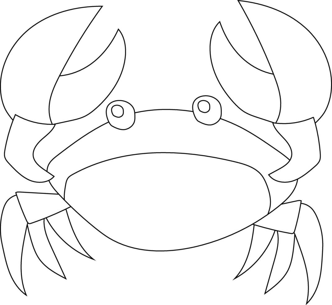 aquatique animal. contour Crabe clipart vecteur