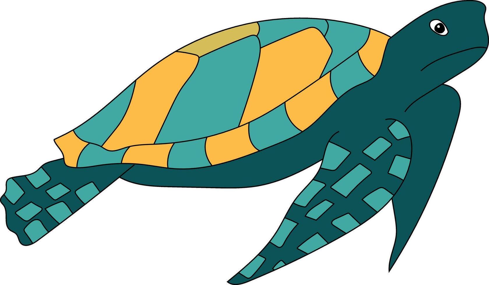 coloré mer tortue clipart vecteur