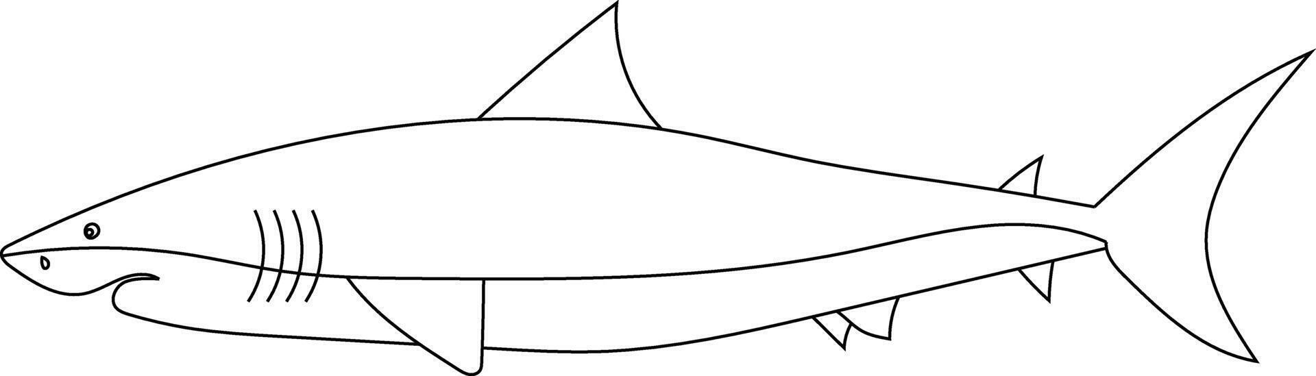 contour requin clipart pour les amoureux de mer animaux vecteur