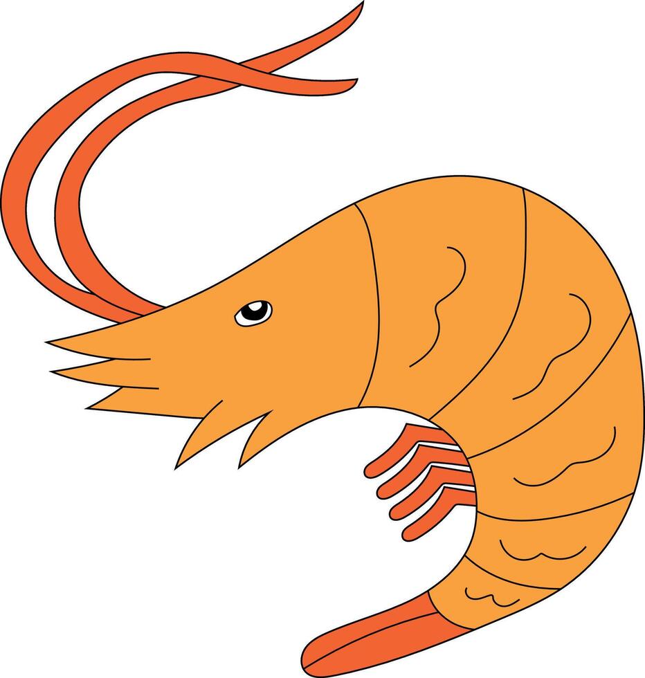 coloré crevette clipart pour les amoureux de mer la vie vecteur