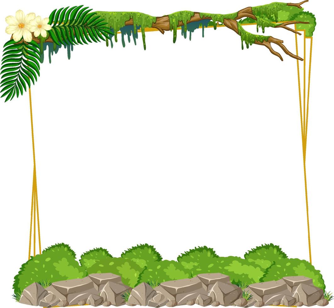 cadre carré avec des feuilles vertes tropicales vecteur