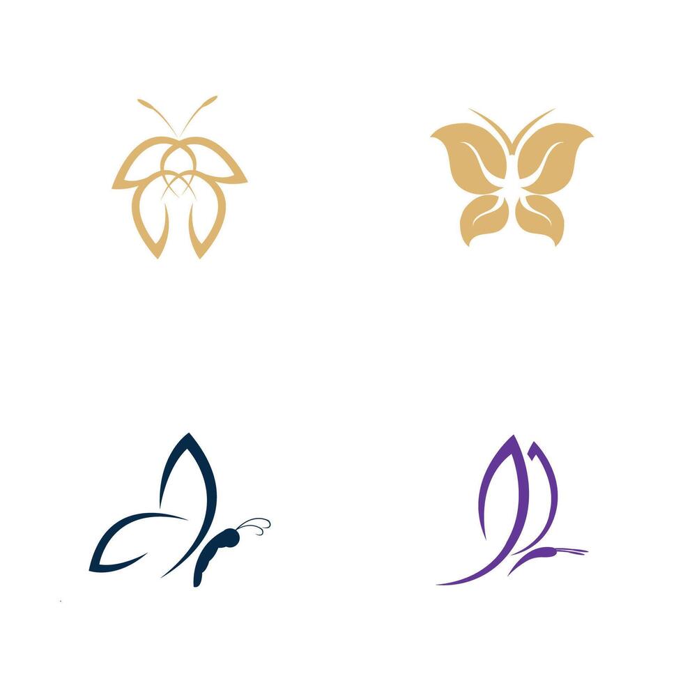 logo et symbole papillon vecteur