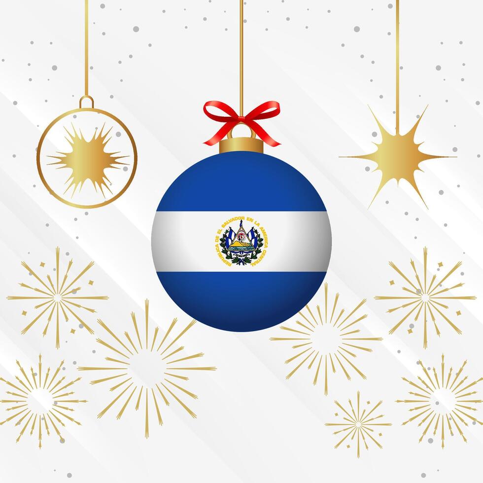 Noël Balle ornements el Salvador drapeau fête vecteur