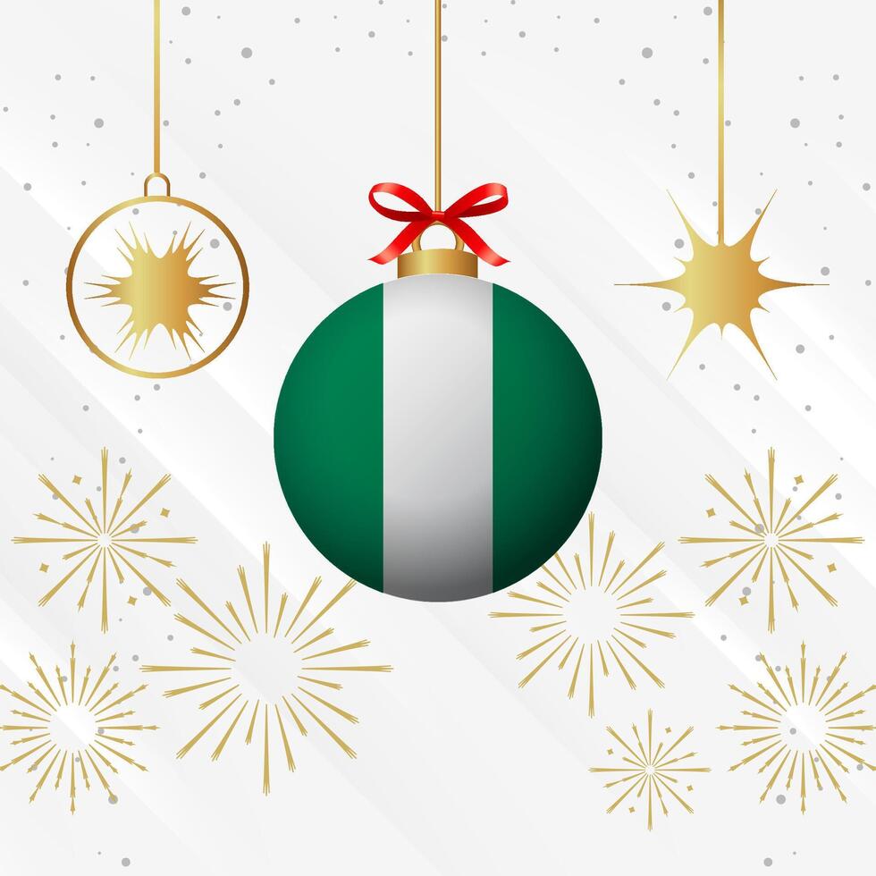 Noël Balle ornements Nigeria drapeau fête vecteur