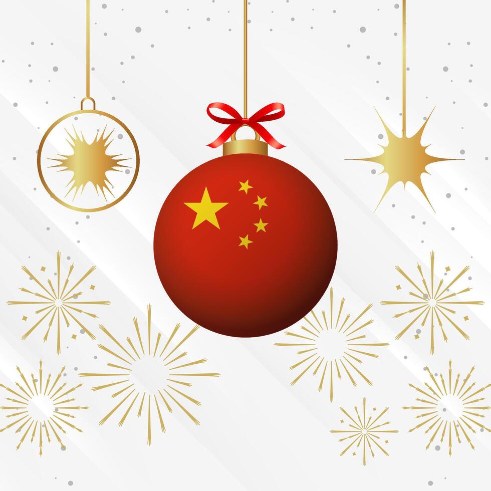 Noël Balle ornements Chine drapeau fête vecteur