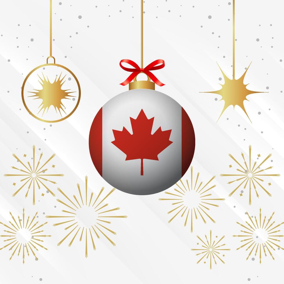 Noël Balle ornements Canada drapeau fête vecteur