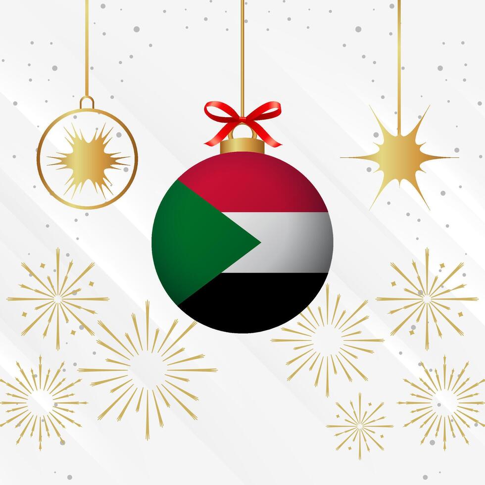 Noël Balle ornements Soudan drapeau fête vecteur