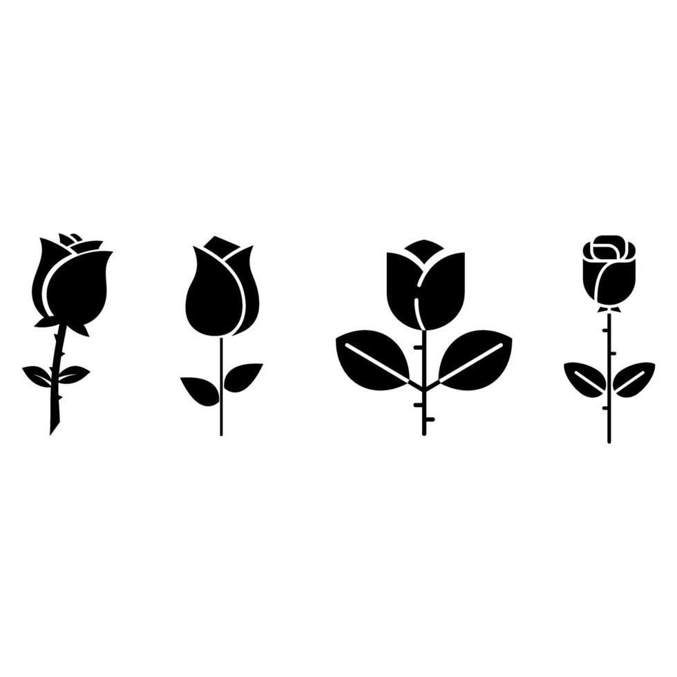 Rose icône vecteur ensemble. fleur illustration signe. jardin symbole ou logo.