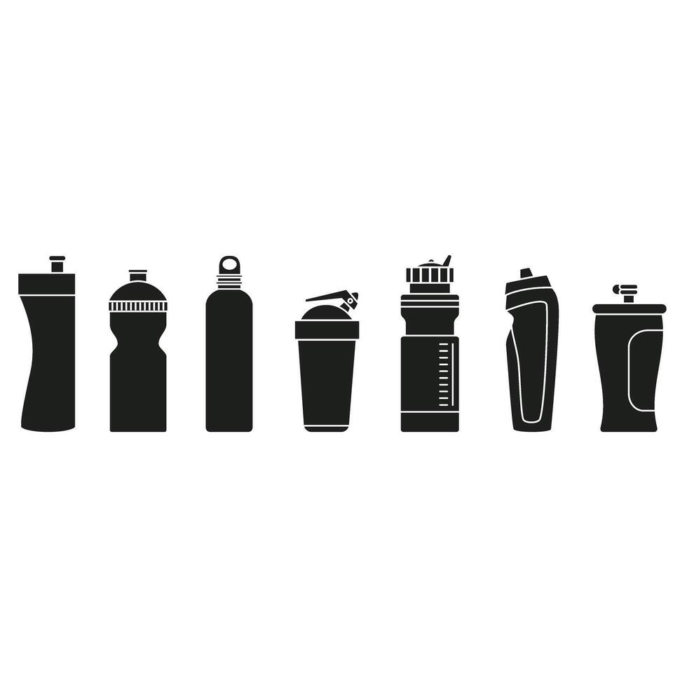 des sports bouteille icône vecteur ensemble. bouteille illustration signe collection. sport symbole. l'eau logo.