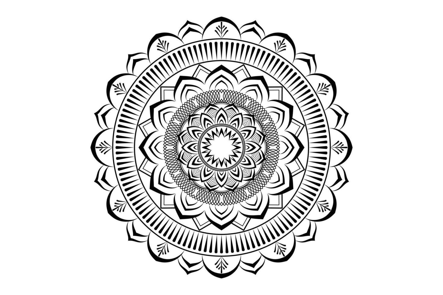 mandala conception, floral circulaire mandala conception, noir et blanc Contexte avec mandala conception vecteur