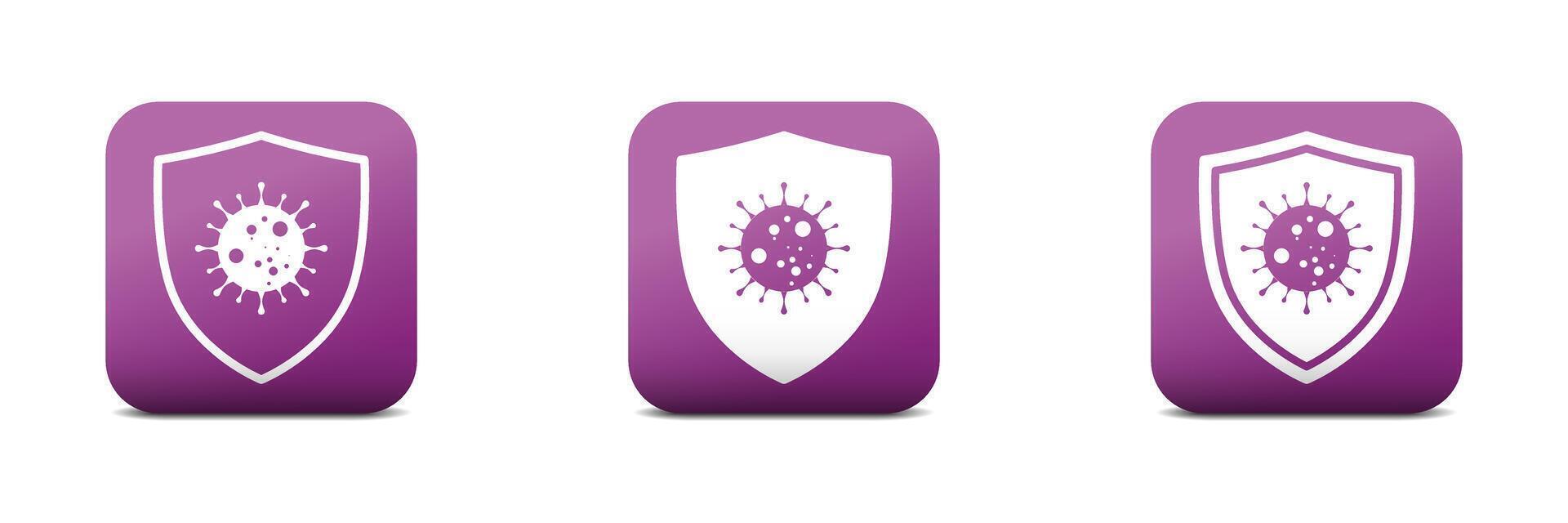 virus protection icône. les bactéries icône dans bouclier. coronavirus protection symbole. vecteur illustration.