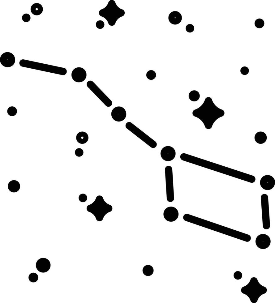 constellations glyphe et ligne vecteur illustration