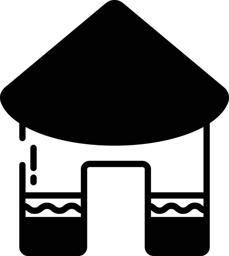 cabane glyphe et ligne vecteur illustration
