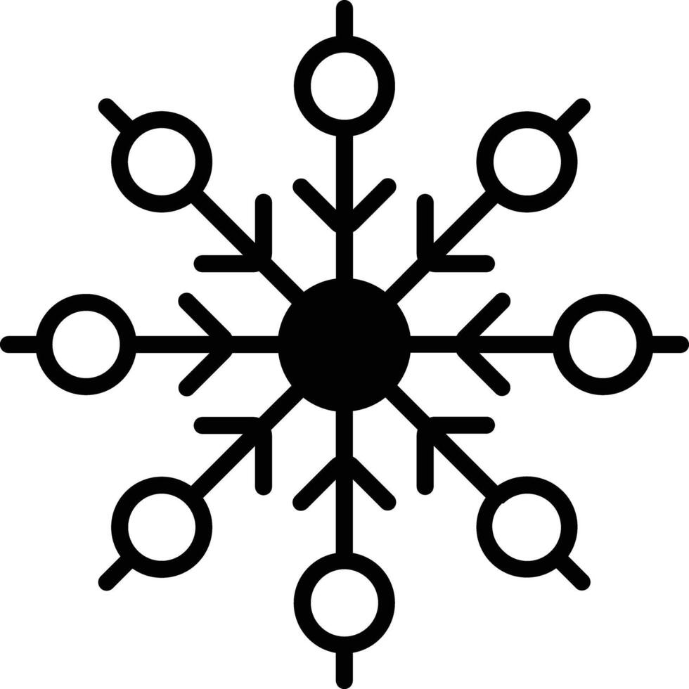 flocon de neige glyphe et ligne vecteur illustration