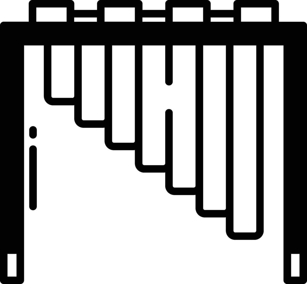 marimba glyphe et ligne vecteur illustration