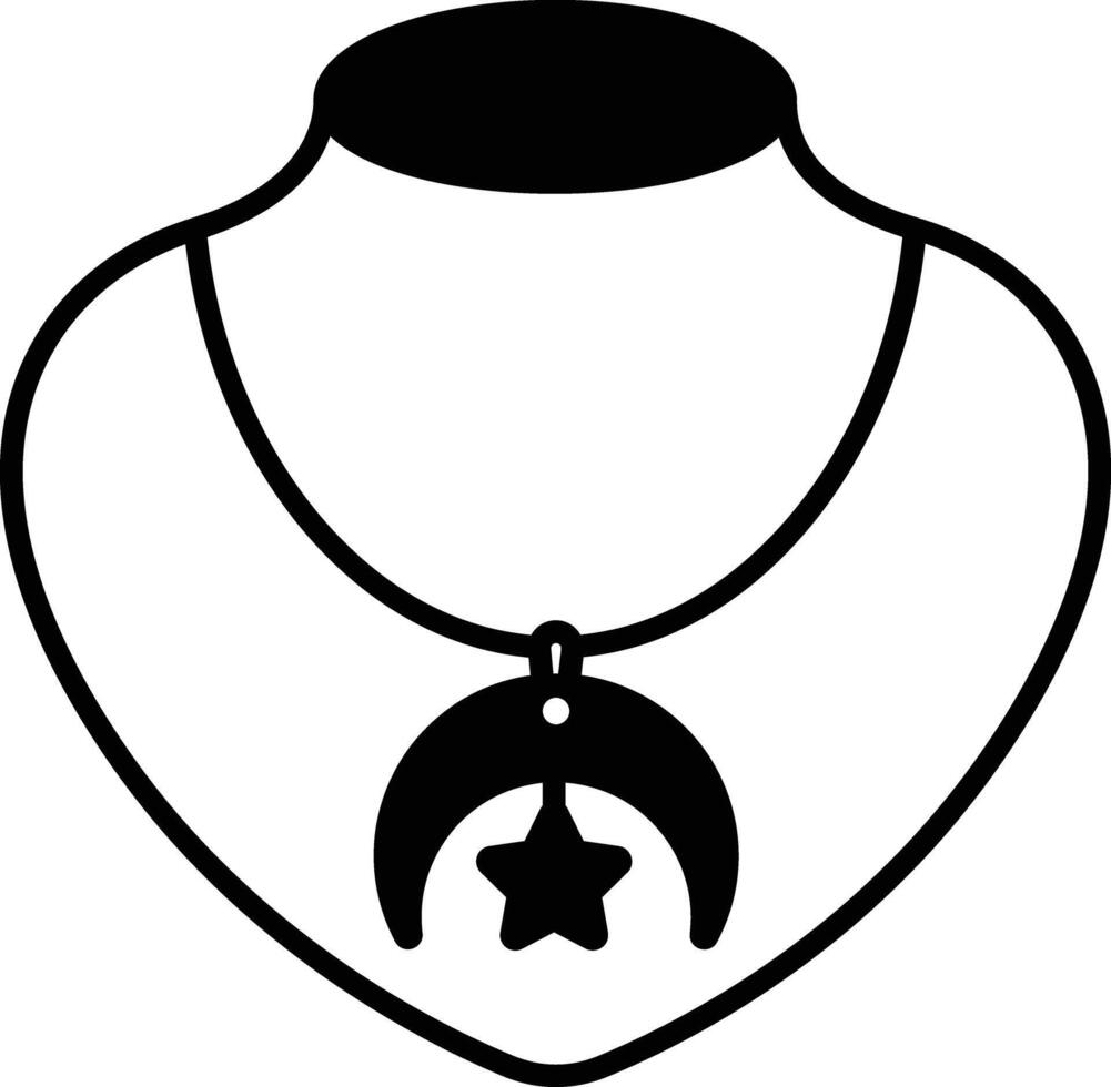 Collier glyphe et ligne vecteur illustration