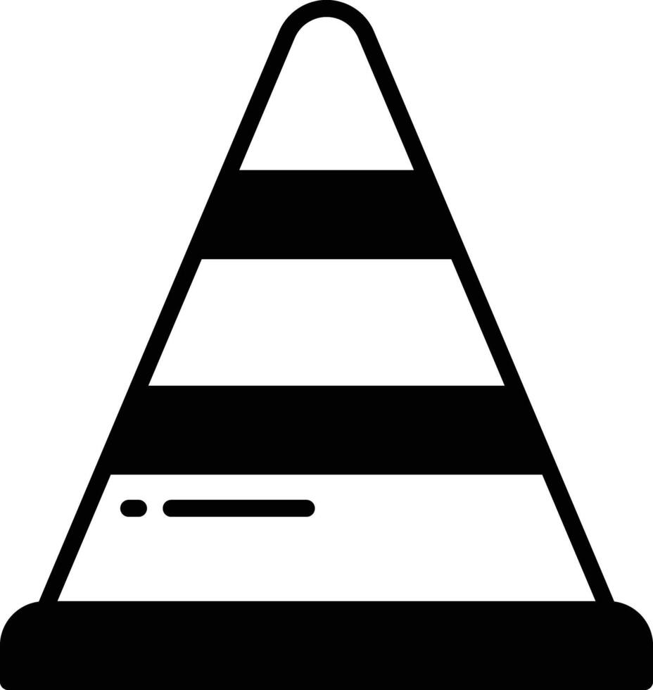 cône glyphe et ligne vecteur illustration