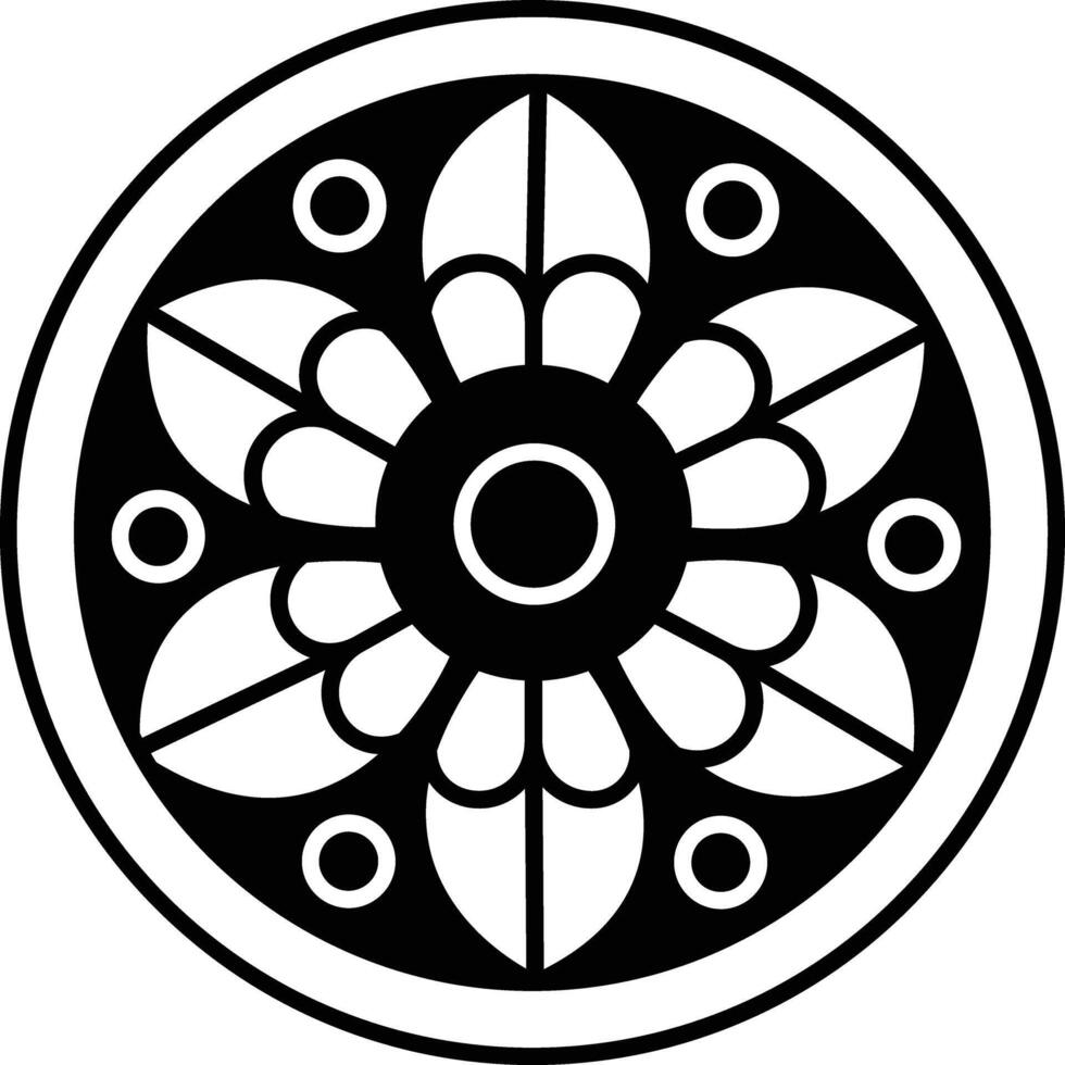 mandala glyphe et ligne vecteur illustration