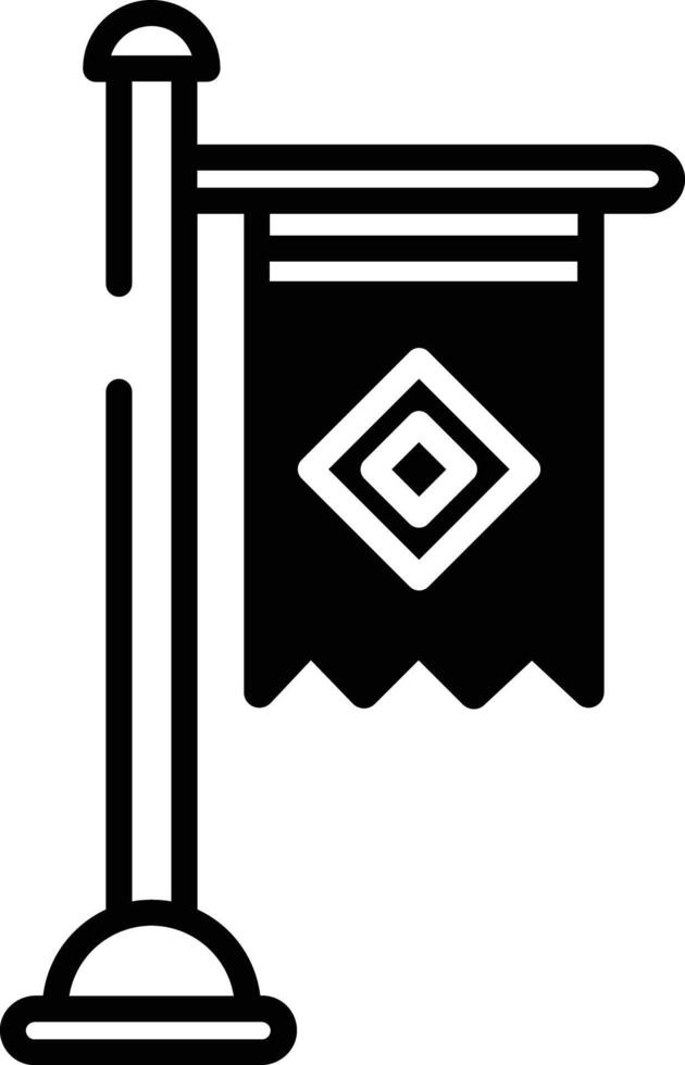 drapeau Publier glyphe et ligne vecteur illustration