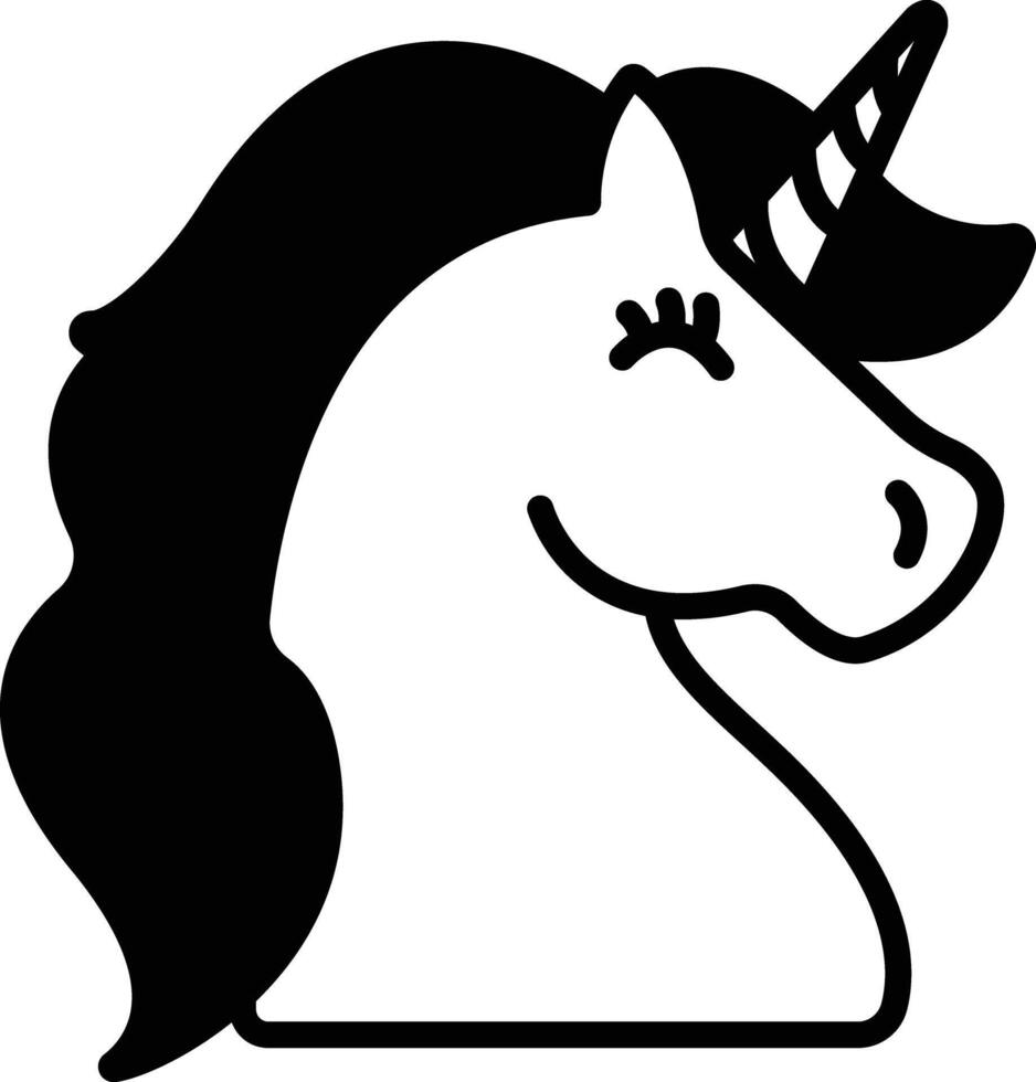 Licorne glyphe et ligne vecteur illustration