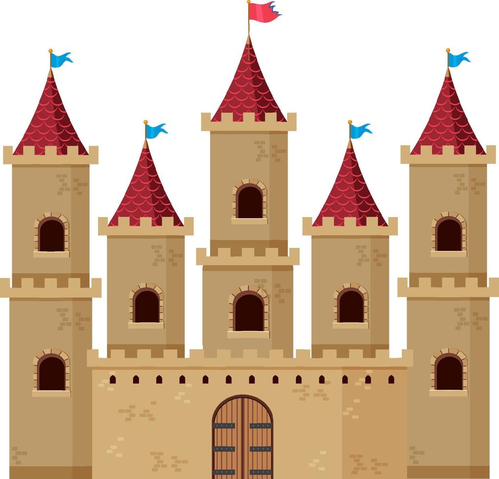 un style de dessin animé de château historique médiéval vecteur