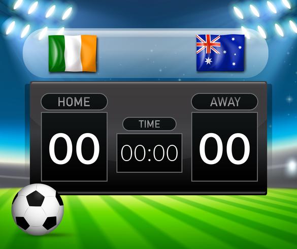 Tableau Irland vs Australie vecteur