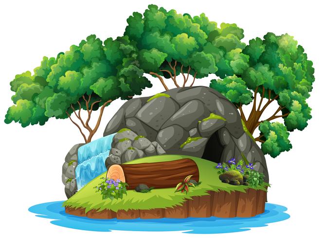 Une île caverne isolée vecteur