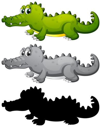 Ensemble de personnage de crocodile vecteur