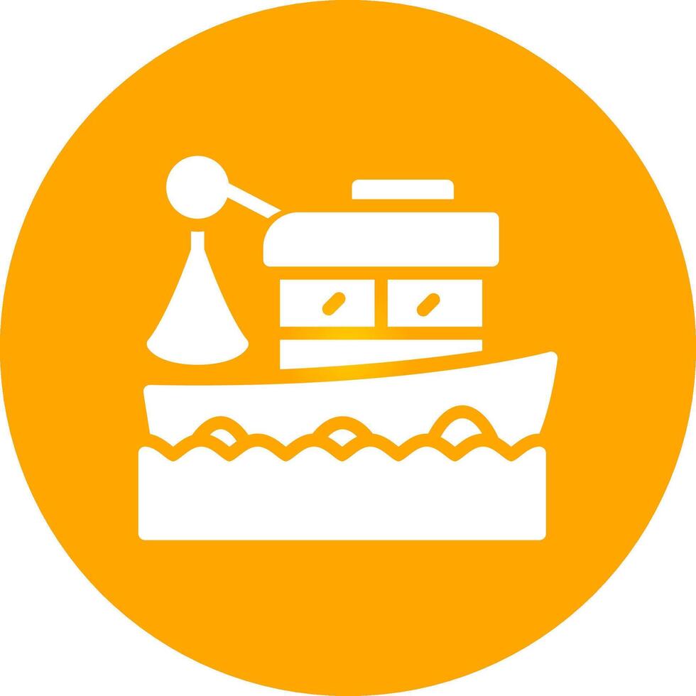 conception d'icône créative de bateau de pêche vecteur
