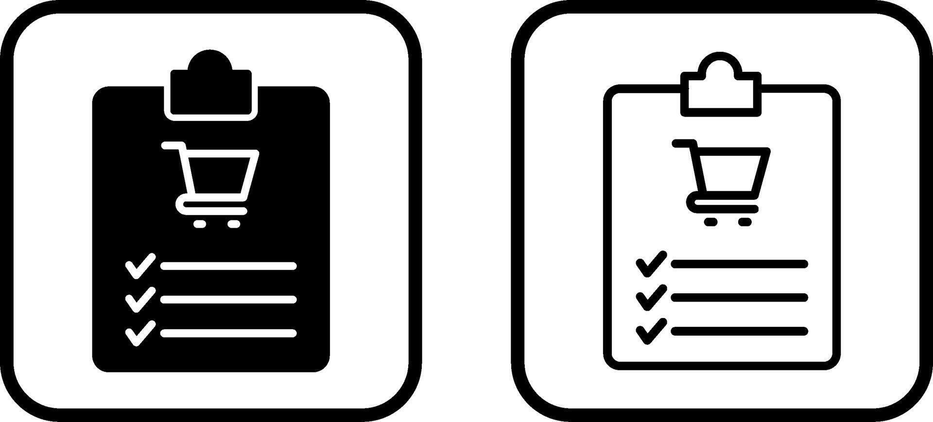 icône de vecteur de liste de courses