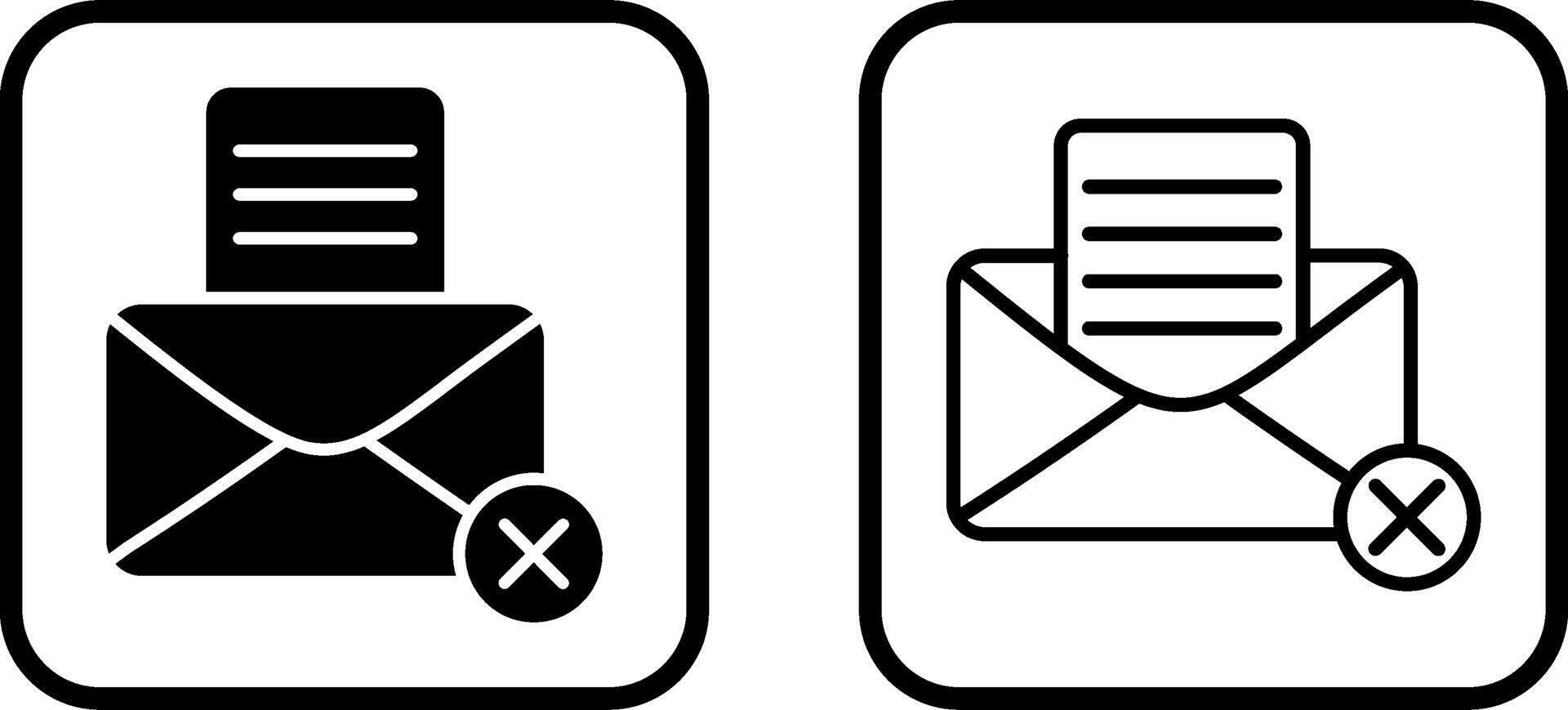 rejet d'une icône de vecteur de lettre