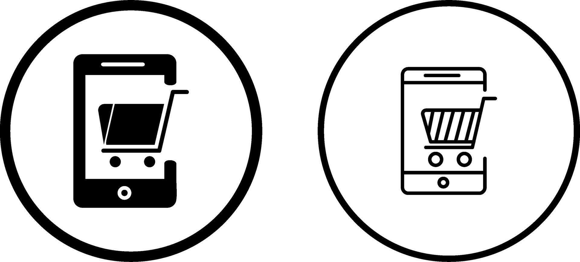icône de vecteur de magasinage mobile