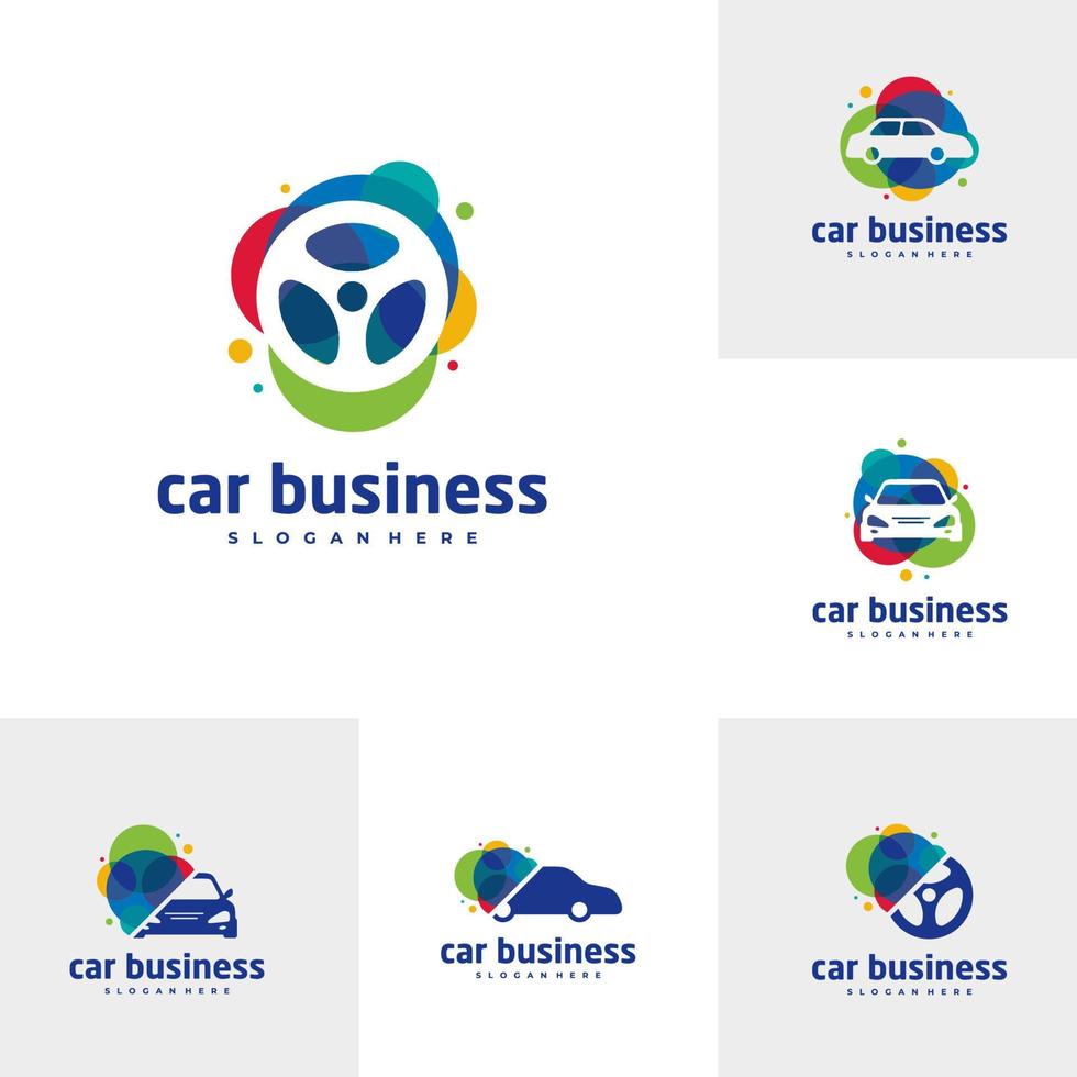 ensemble de modèle vectoriel de logo de peinture de voiture, concepts de conception de logo de voiture créative