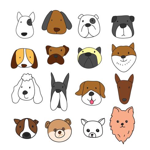 vecteur de doodle chien, conception des personnages