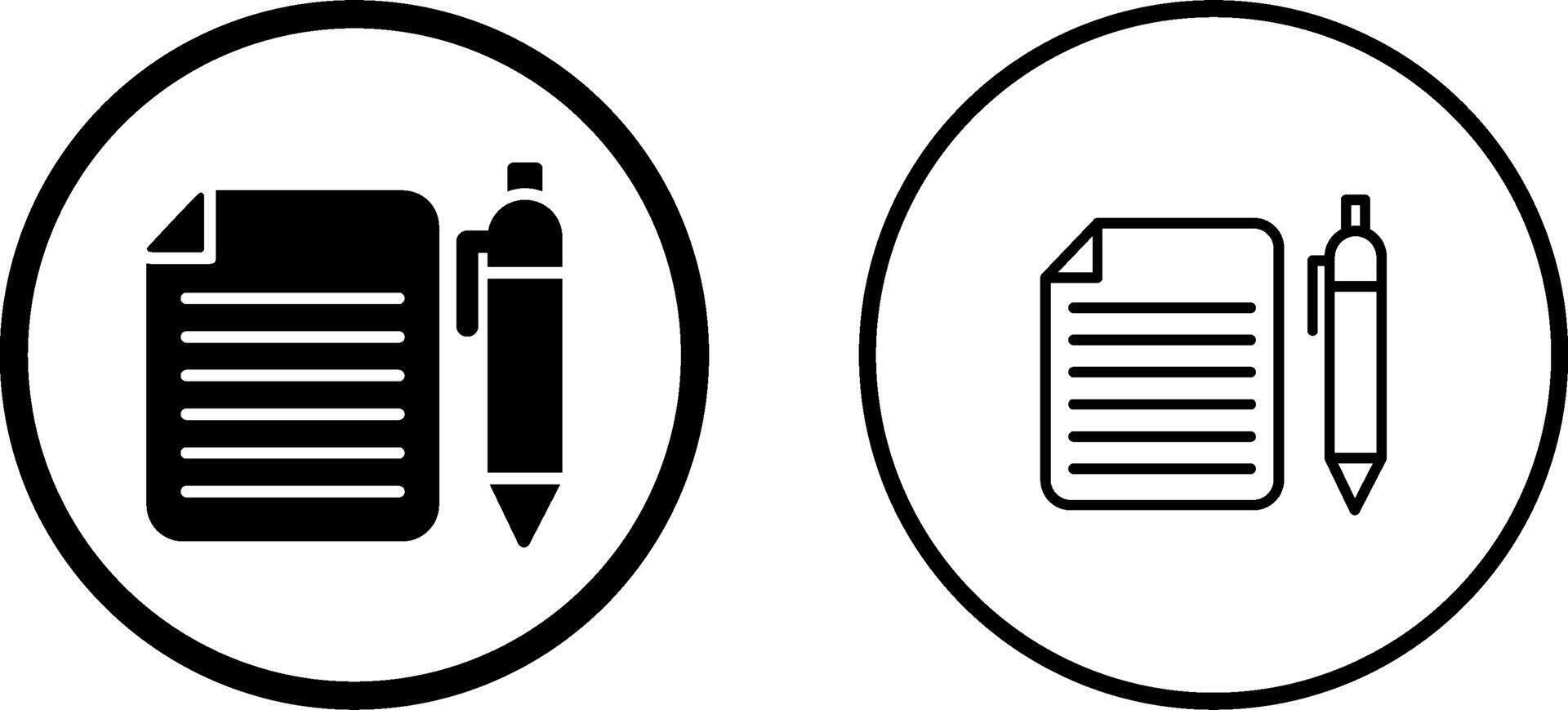 les documents et stylo vecteur icône