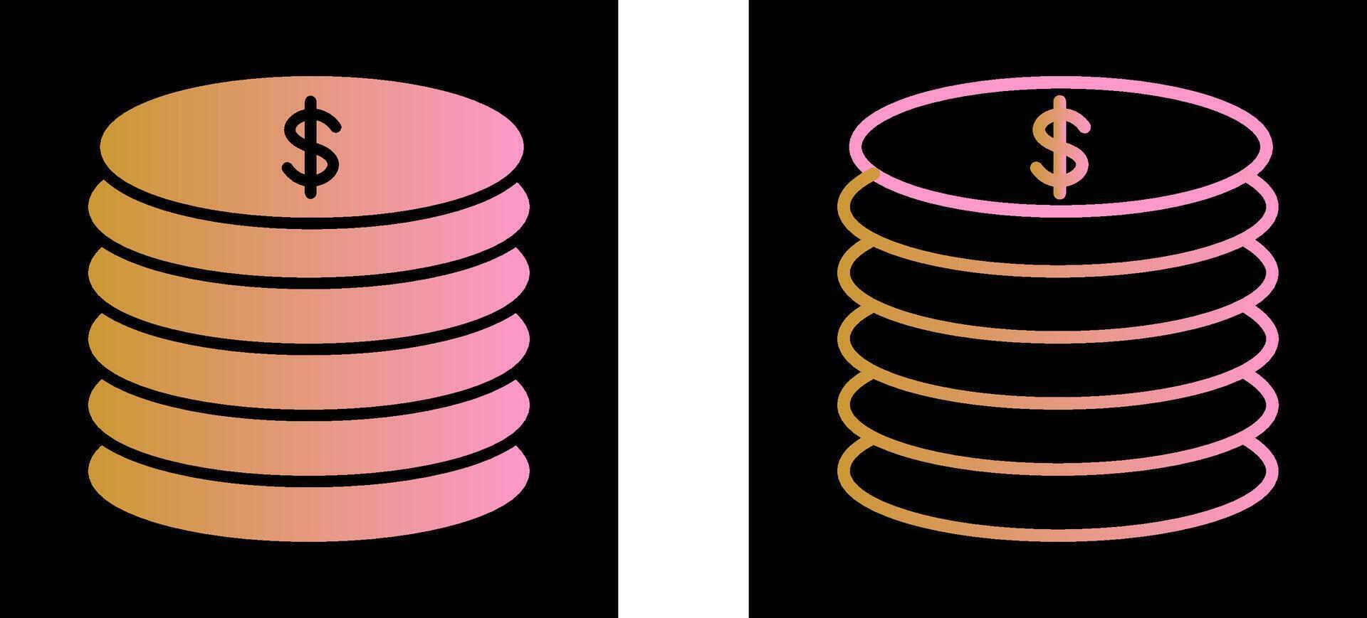 pile d'icône de vecteur de pièces de monnaie