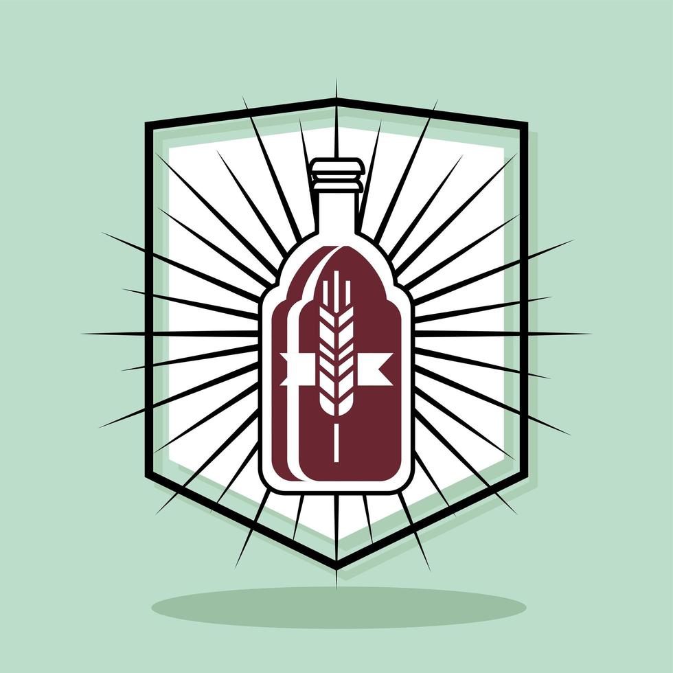 insigne de bouteille de bière vecteur