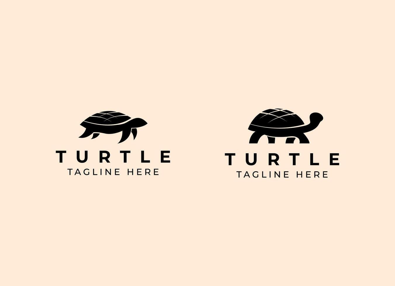 tortue dans le plage et le coucher du soleil logo vecteur illustration