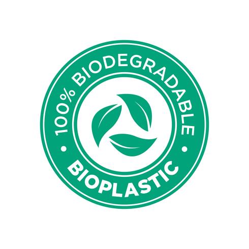 Bioplastique. Icône 100% biodégradable. vecteur