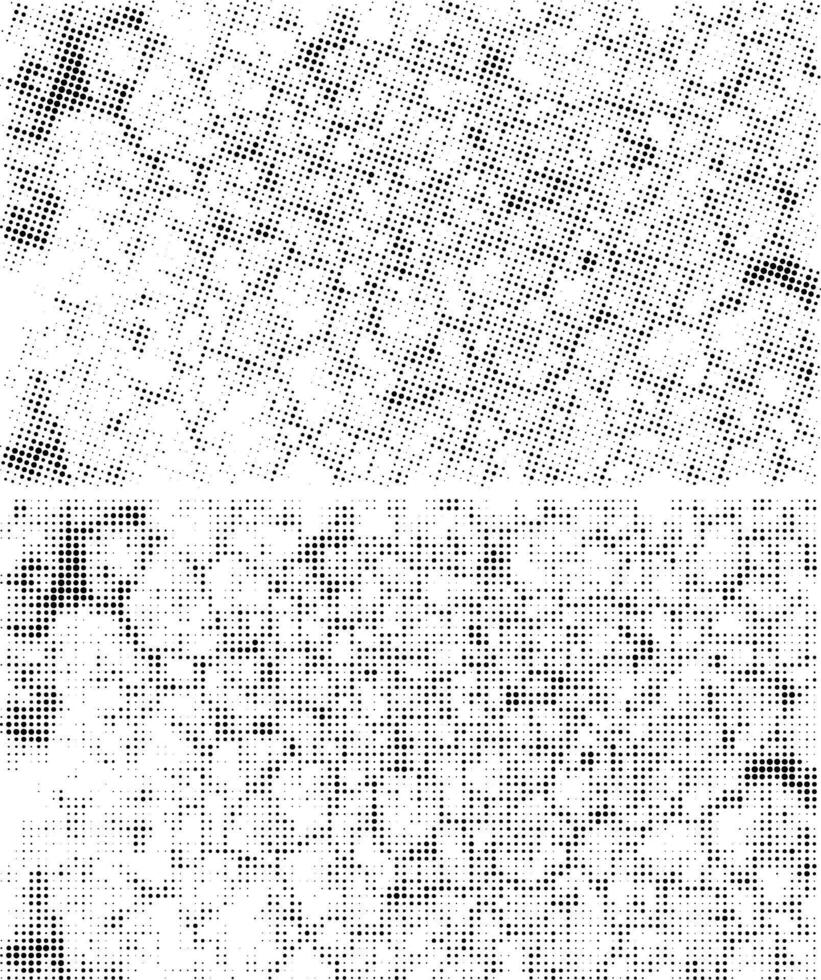 une ensemble de différent demi-teinte points sur une blanc arrière-plan, une noir et blanc à pois Contexte avec petit des points, une noir et blanc demi-teinte modèle avec points grunge texture, vecteur