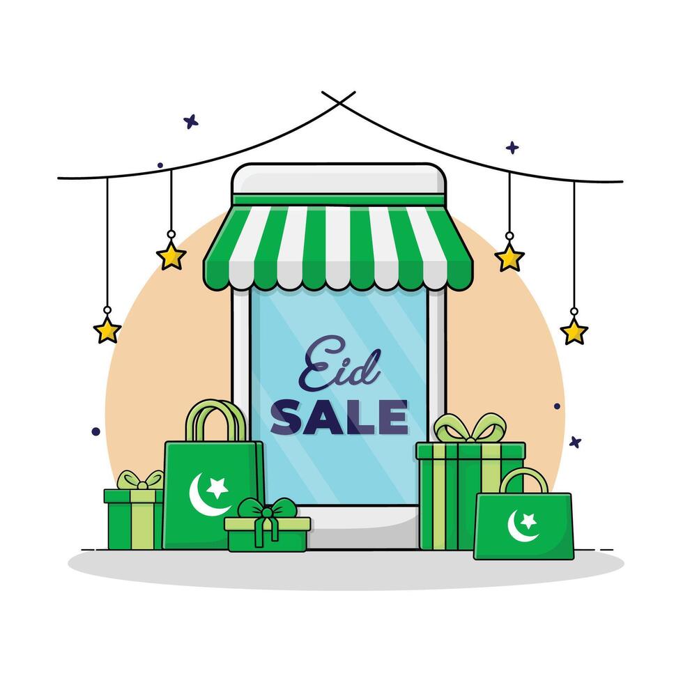 eid spécial vente concept vecteur illustration pour social médias Publier