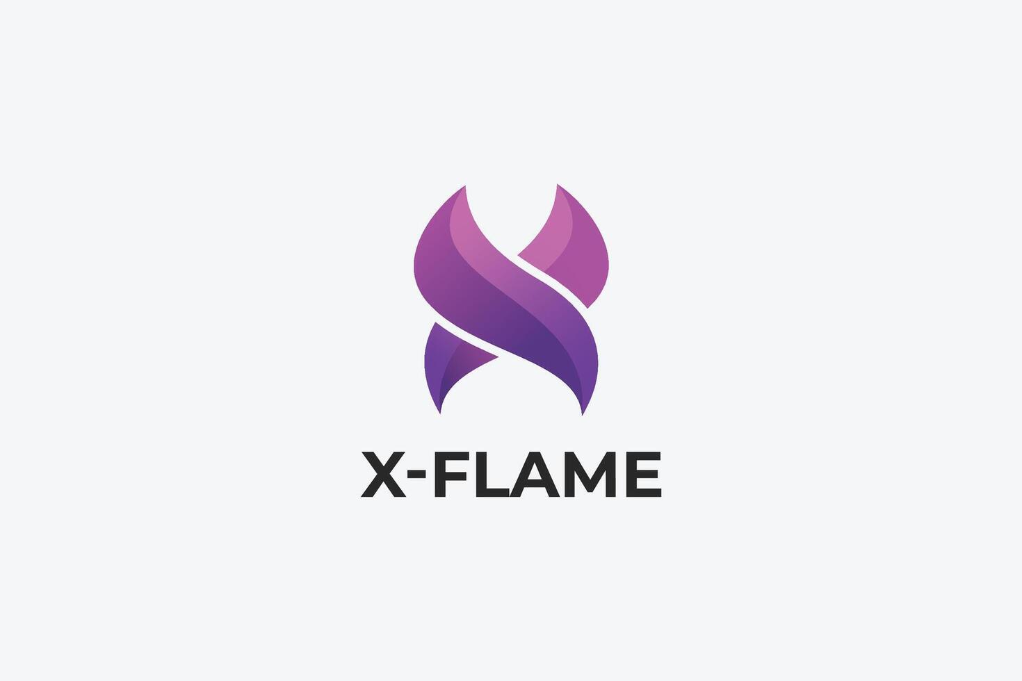 X dernier flamme minimal logo vecteur