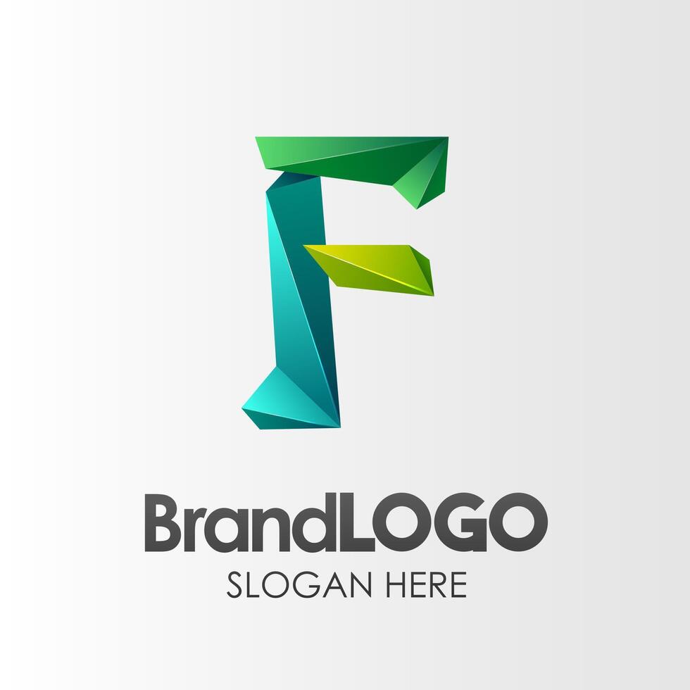 marque logo lettre F modèle, 3d forme faible poly, adapté pour affaires entreprise visuel identité, vecteur illustration