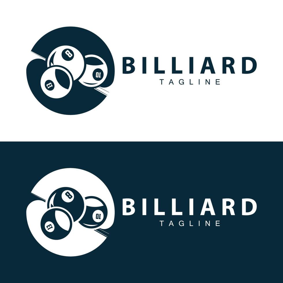 billard club logo conception vecteur Jeu badge sport modèle bassin table avec Balle et bâton Facile illustration modèle