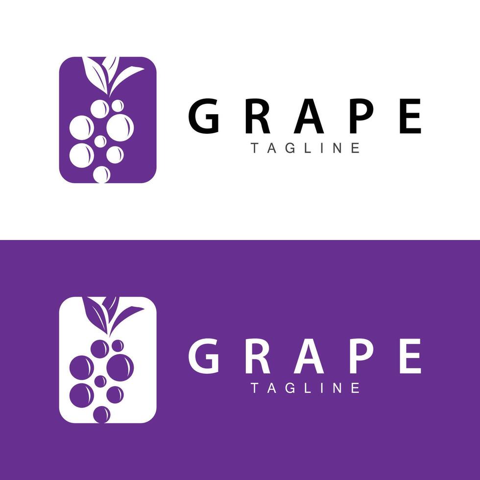 grain de raisin logo, jardin vecteur, Frais violet fruit, du vin marque conception, Facile illustration modèle vecteur