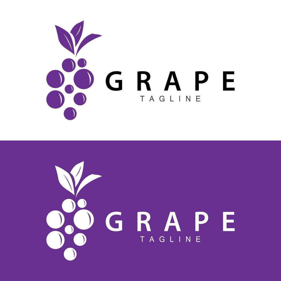 grain de raisin logo, jardin vecteur, Frais violet fruit, du vin marque conception, Facile illustration modèle vecteur