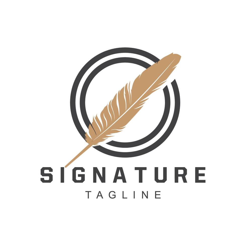 plume silhouette logo, auteur conception luxe Facile élégant vecteur illustration modèle